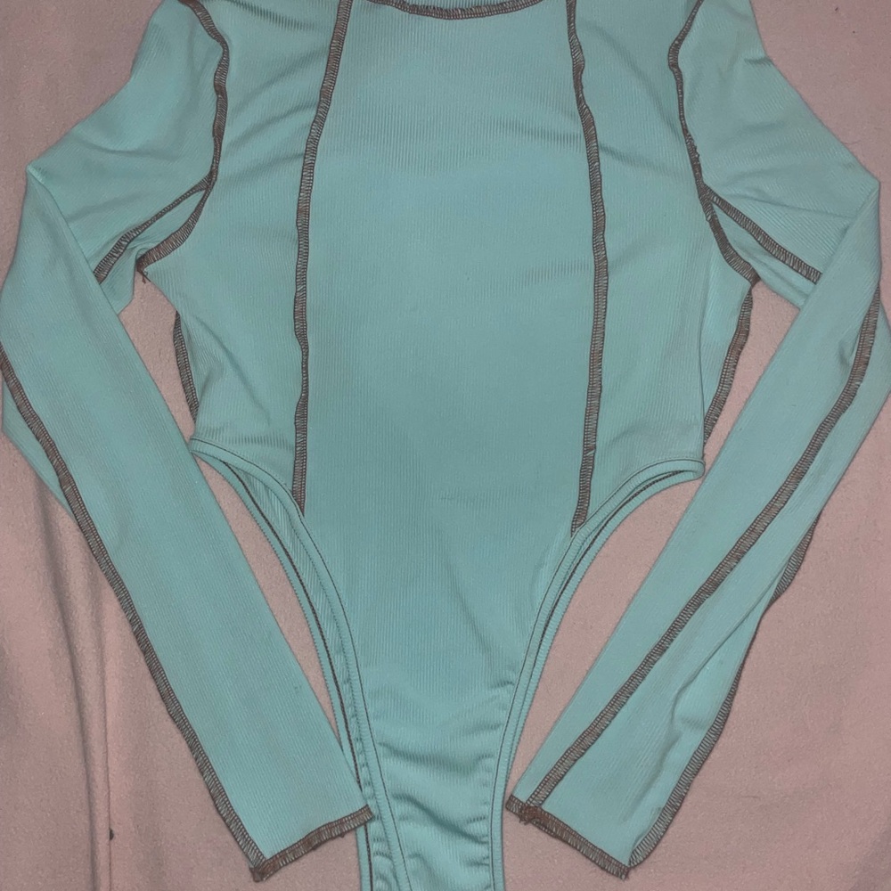 Aqua Long Sleeve Bodysuit